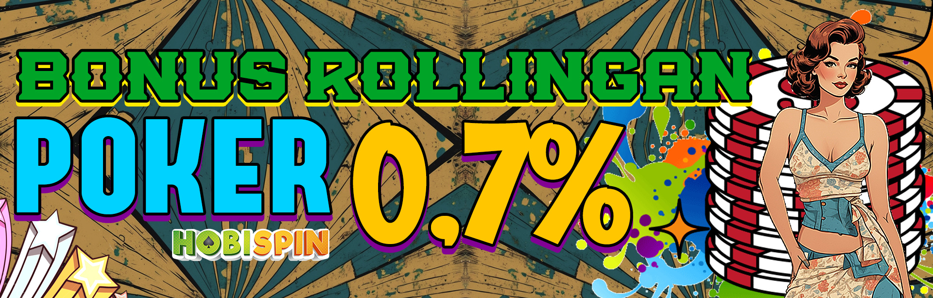 Hobispin, situs judi online terpercaya menawarkan BONUS ROLLINGAN poker 0,7%