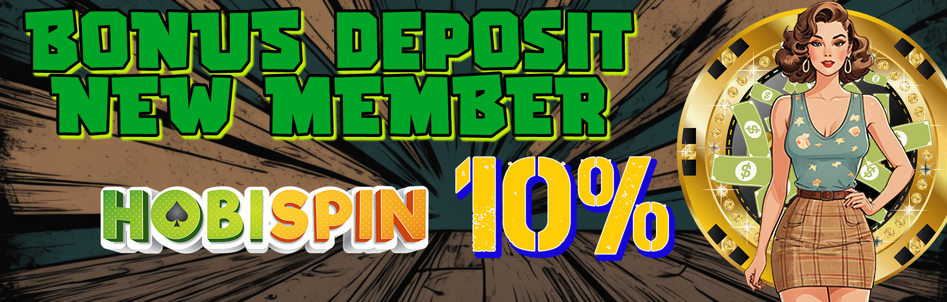 Hobispin, situs judi online terpercaya menawarkan BONUS NEW MEMBER 10%