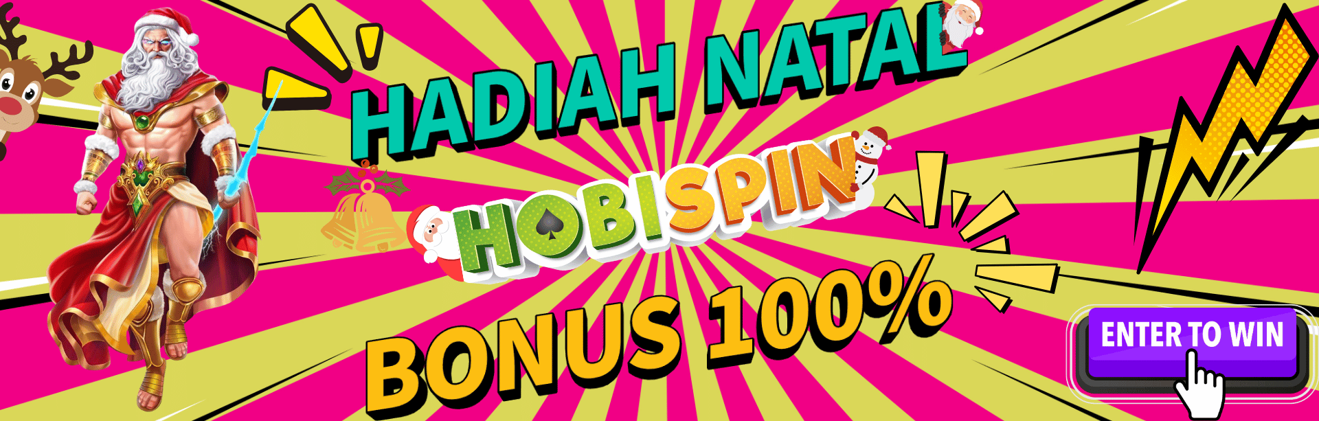 HADIAH NATAL DARI HOBISPIN BONUS 100% 