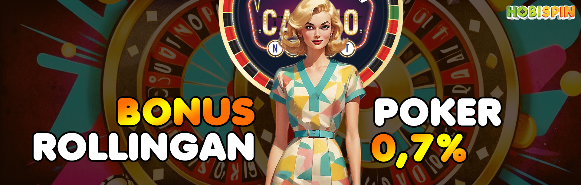 Hobispin, situs judi online terpercaya menawarkan BONUS ROLLINGAN poker 0,7%