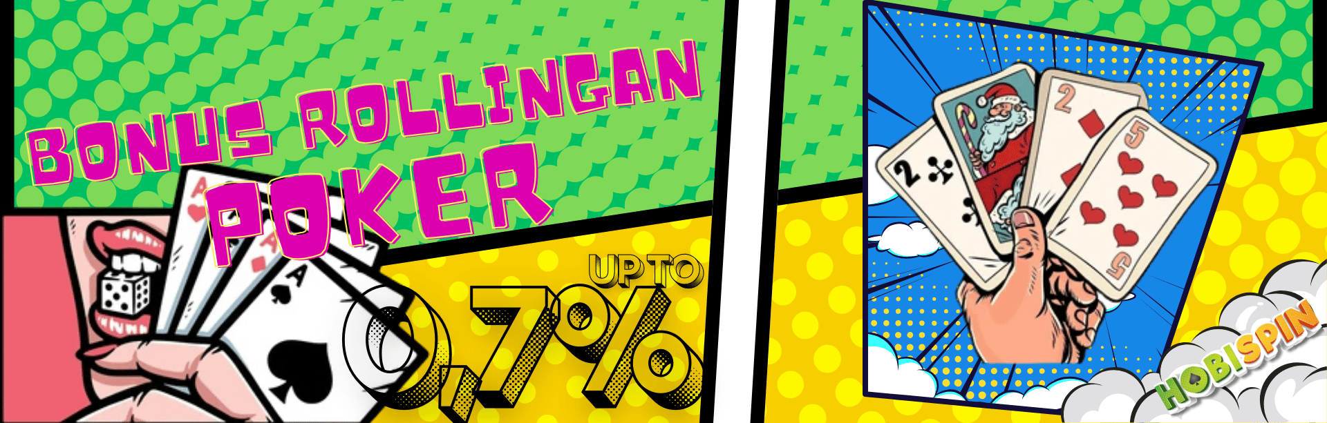 Hobispin, situs judi online terpercaya menawarkan BONUS ROLLINGAN poker 0,7%