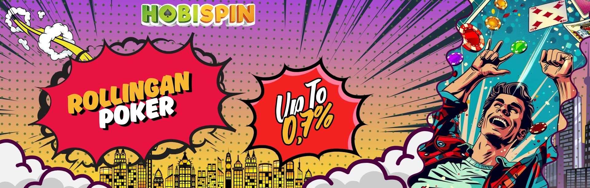 Hobispin, situs judi online terpercaya menawarkan BONUS ROLLINGAN poker 0,7%