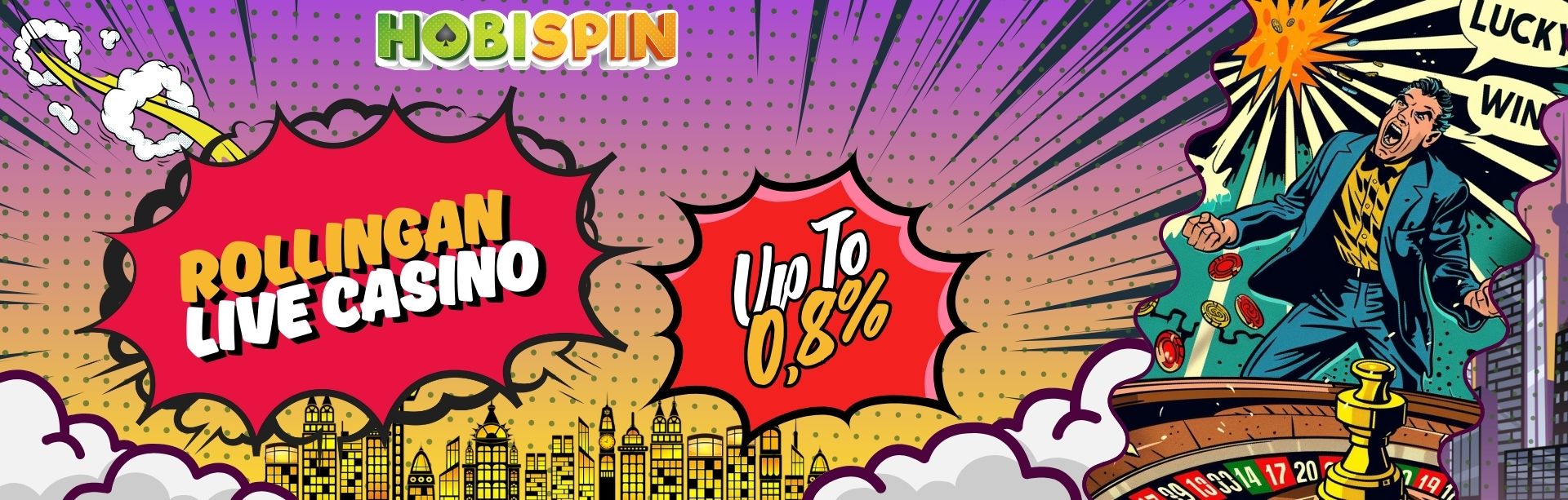 Hobispin, situs judi online terpercaya menawarkan BONUS ROLLINGAN LIVE CASINO UP TO 0,8%