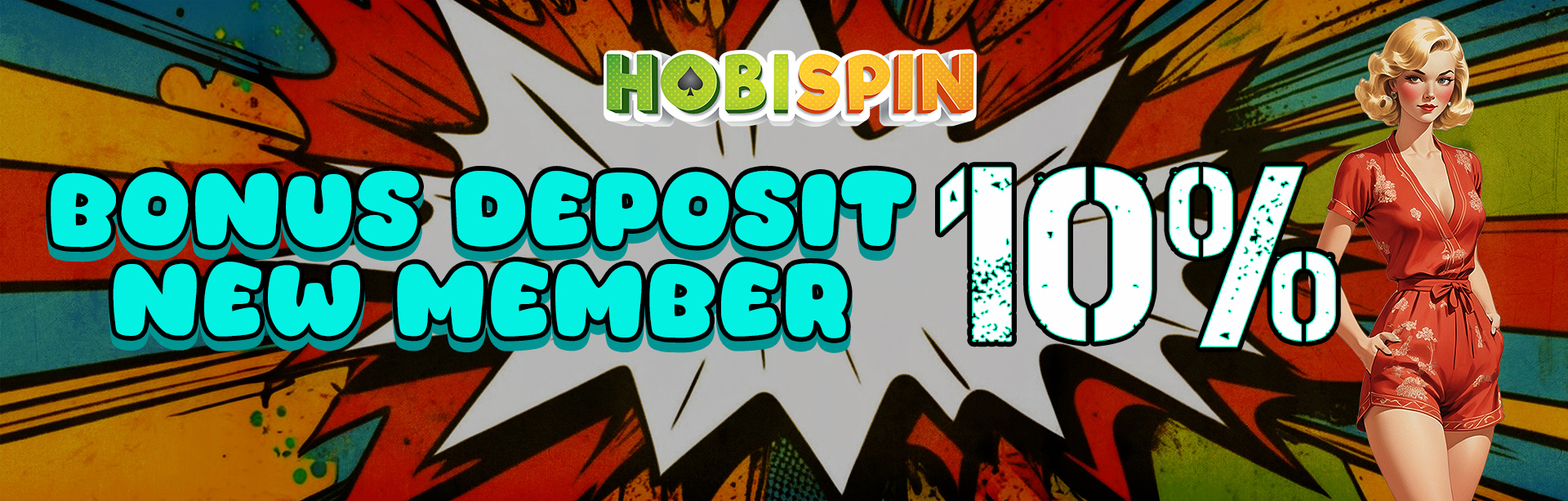 Hobispin, situs judi online terpercaya menawarkan BONUS NEW MEMBER 10%