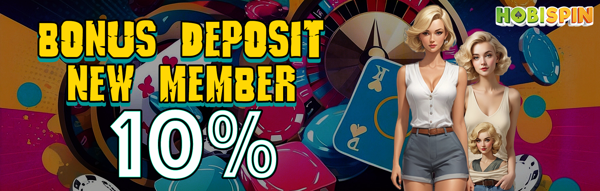 Hobispin, situs judi online terpercaya menawarkan BONUS NEW MEMBER 10%