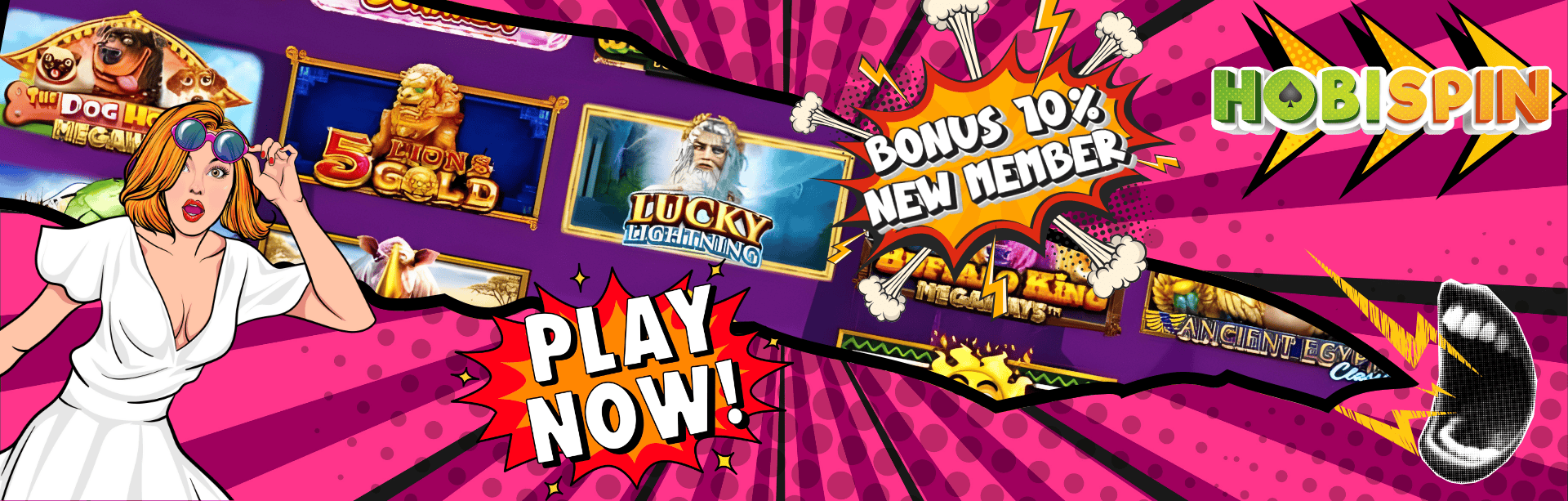 Hobispin, situs judi online terpercaya menawarkan BONUS NEW MEMBER 10%
