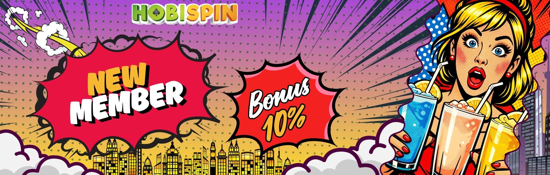 Hobispin, situs judi online terpercaya menawarkan BONUS NEW MEMBER 10%