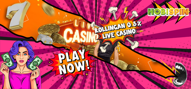 Hobispin, situs judi online terpercaya menawarkan BONUS ROLLINGAN LIVE CASINO UP TO 0,8%
