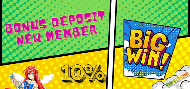Hobispin, situs judi online terpercaya menawarkan BONUS NEW MEMBER 10%