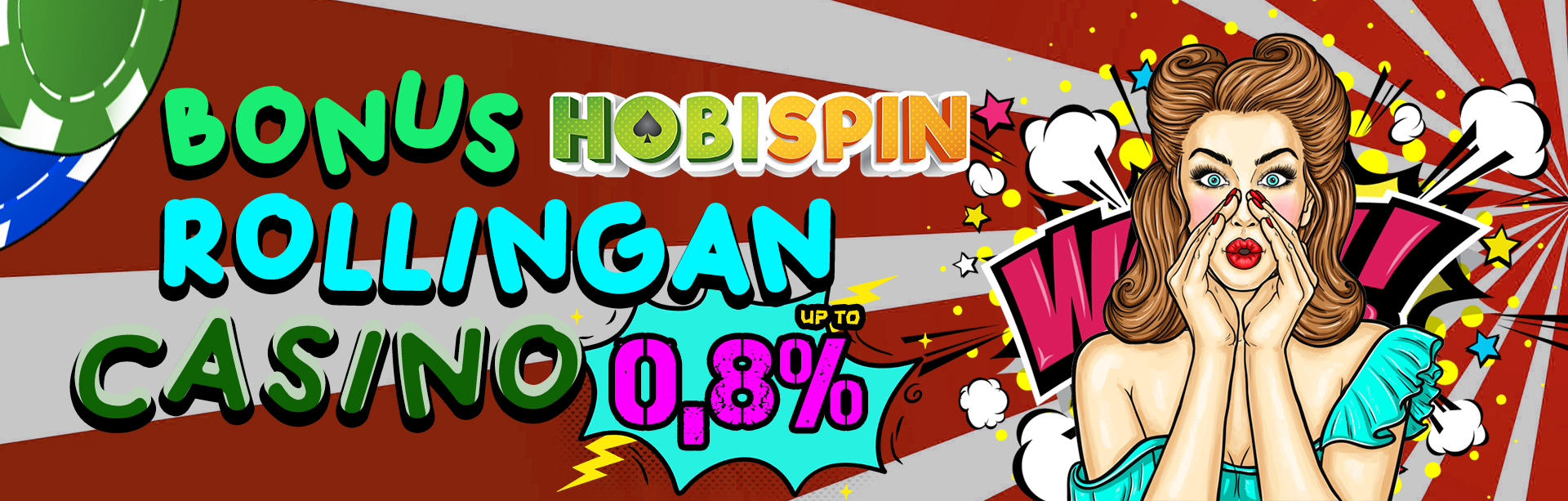 Hobispin, situs judi online terpercaya menawarkan BONUS ROLLINGAN LIVE CASINO UP TO 0,8%